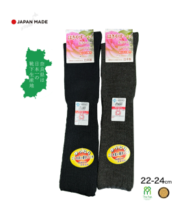 日本製 奈良靴下組合 寬口抗菌除臭 女士冬季保暖襪 女毛襪 女寬口長統襪(2色)