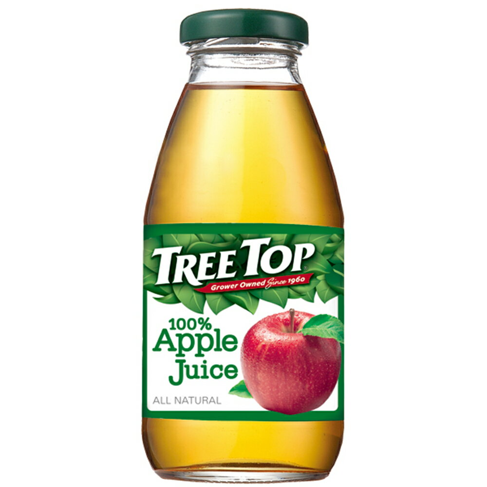 樹頂TREE TOP 100%蘋果汁 300ml x 24瓶 免運費 果汁 飲品 玻璃瓶 原汁 樹頂 (HS嚴選)