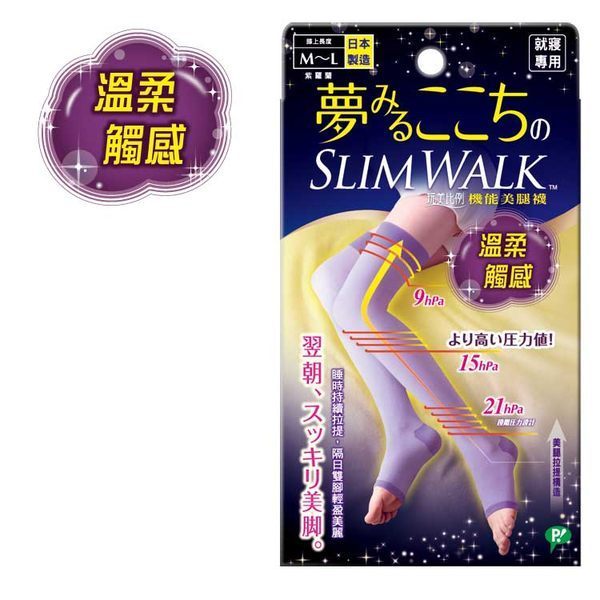 SLIMWALK機能美腿襪- 睡眠型 (M-L) 溫柔觸感 [橘子藥美麗]