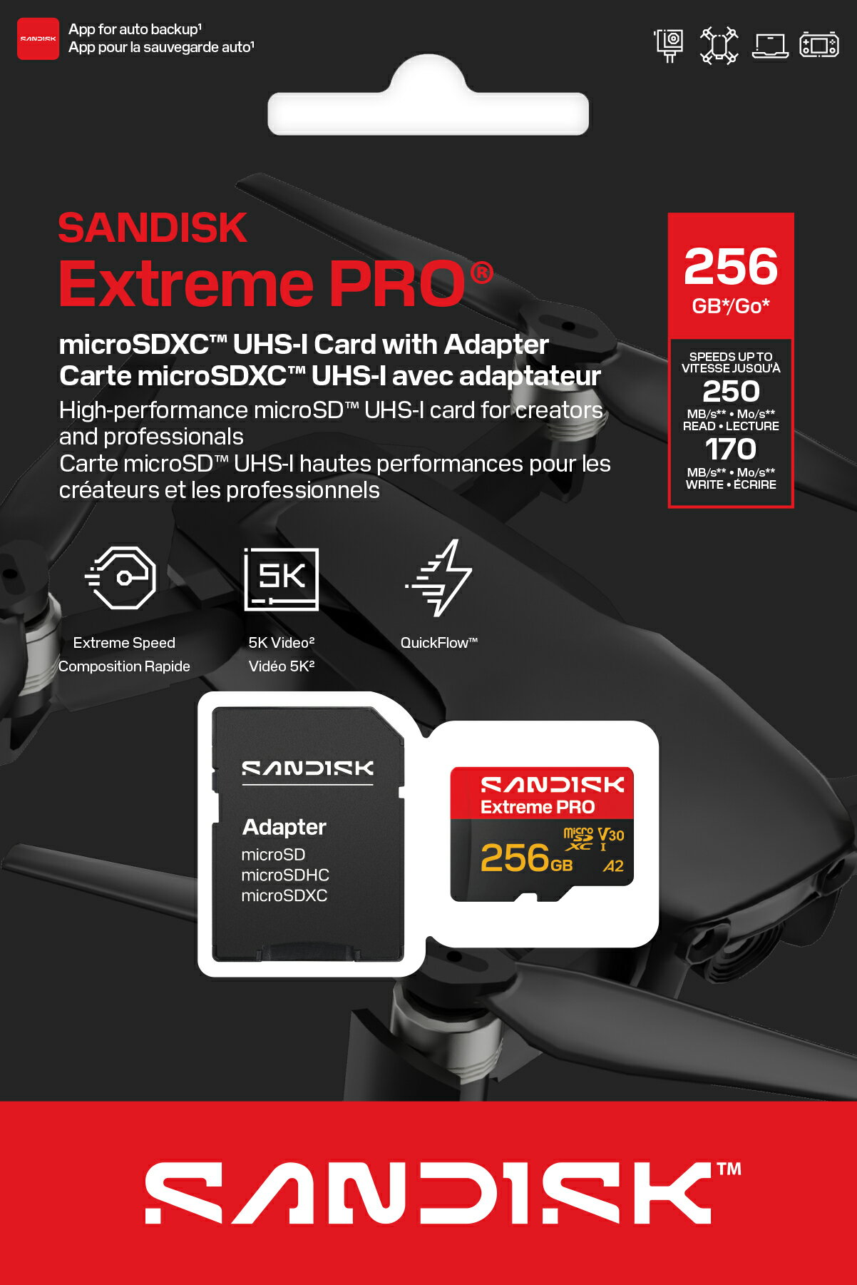 SanDisk 256G 256GB microSD extreme Pro 250MB/s 4K V30 SDSQXCJ-256G 記憶卡 2