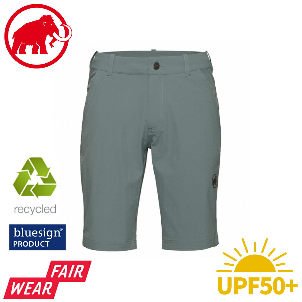 【MAMMUT 長毛象 男 Hiking V Shorts 防曬彈性健行短褲《地層灰藍》】1023-01150/透氣快乾