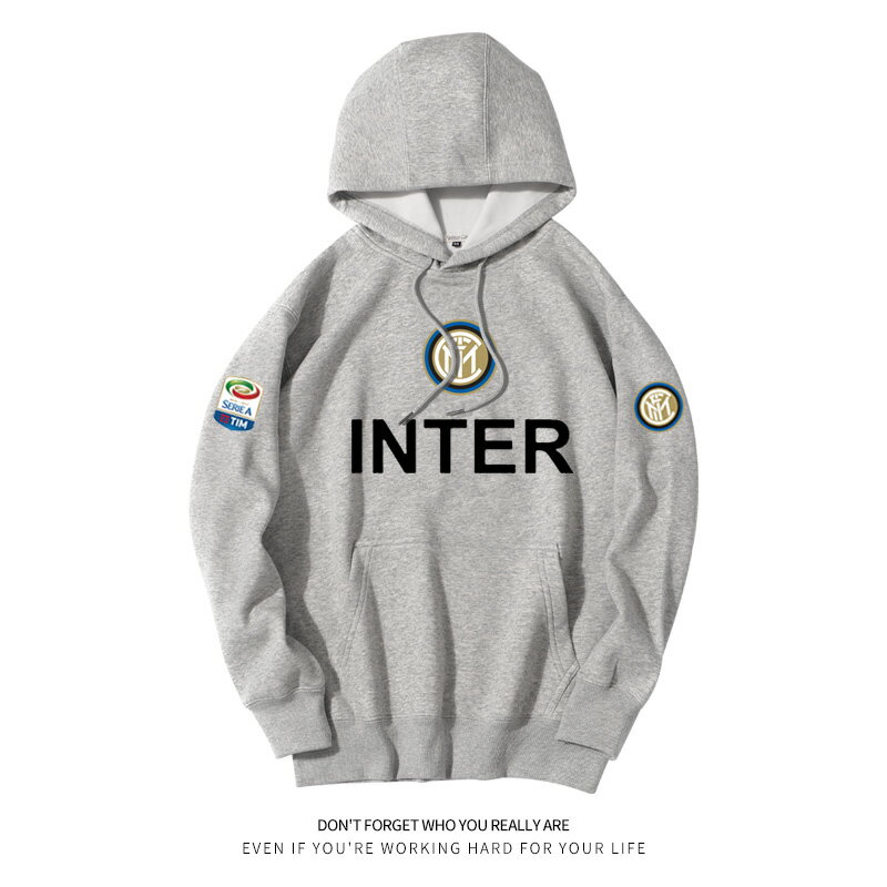 國際米蘭Inter國米意甲足球隊服運動訓練上衣球衣連帽套頭衛衣男