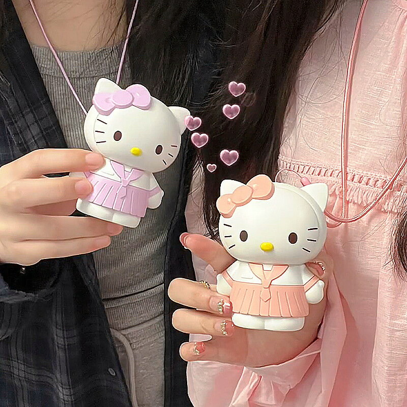 HelloKitty可愛風扇USB充電便攜式學生兒童夏季清涼手持掛脖風扇【尚宜家居】