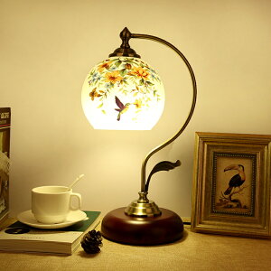 復古實木中式臺燈歐式簡約客廳書房臥室床頭燈美式浪漫古典調光燈