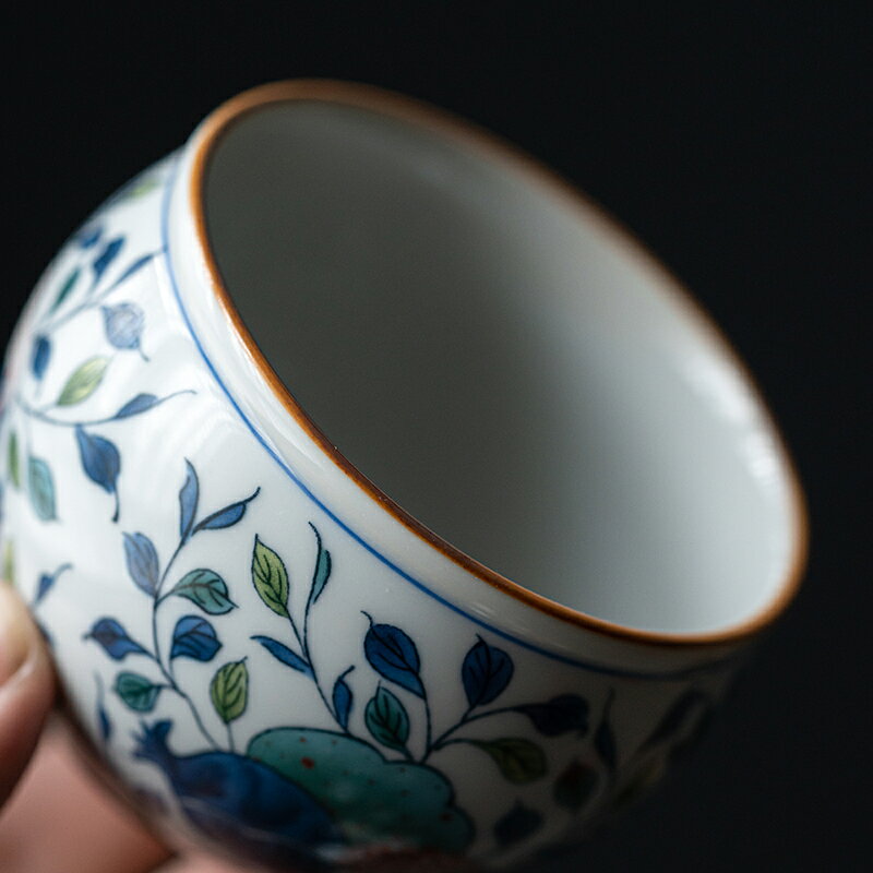 南涵功夫茶具主人杯手工青花品茗杯女個人專用杯子聞香杯禪意茶杯| 協貿