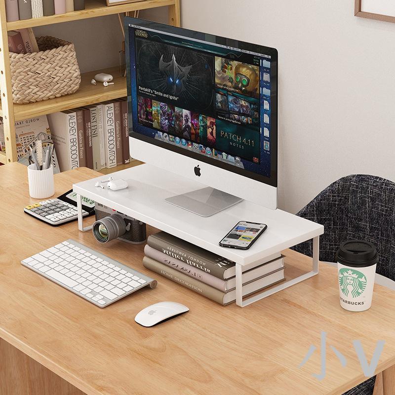 小V 桌面簡易書架電腦顯示器增高架小型置物架辦公室桌上多功能收納架