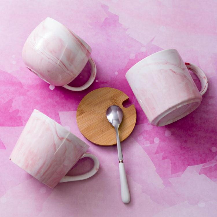 馬克杯定制水杯子北歐陶瓷燕麥片早餐杯ins牛奶咖啡杯帶蓋勺