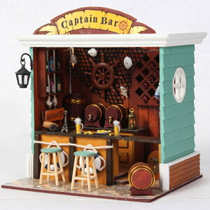 【WT16120902】手製DIY小屋 手工拼裝房屋模型建築-船長酒吧