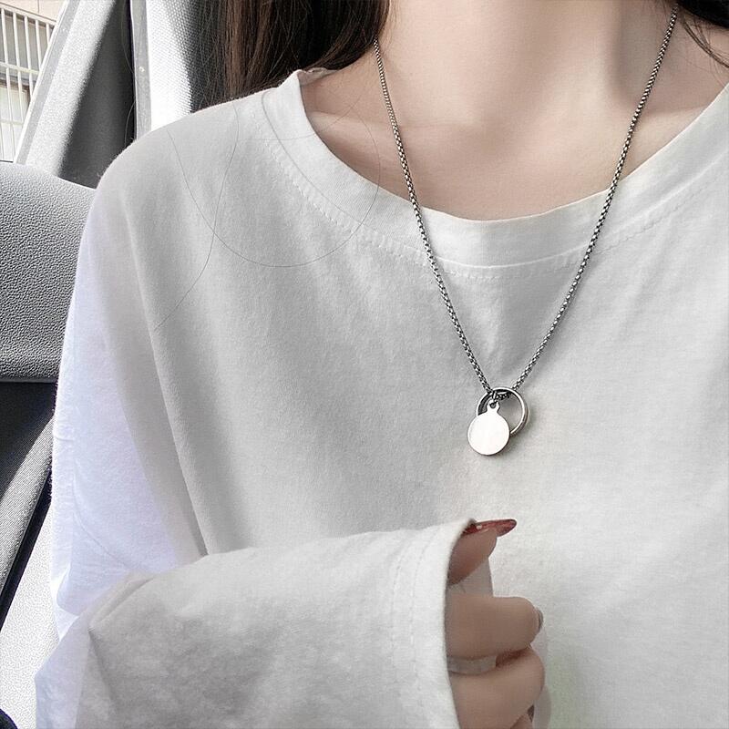 hengqianji現貨時尚項鍊王一博同款戒指項鍊2022年新款女男ins嘻哈情侶大學T鏈裝飾配飾品