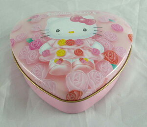 【震撼精品百貨】Hello Kitty 凱蒂貓 心型置物鐵盒 玫瑰 震撼日式精品百貨