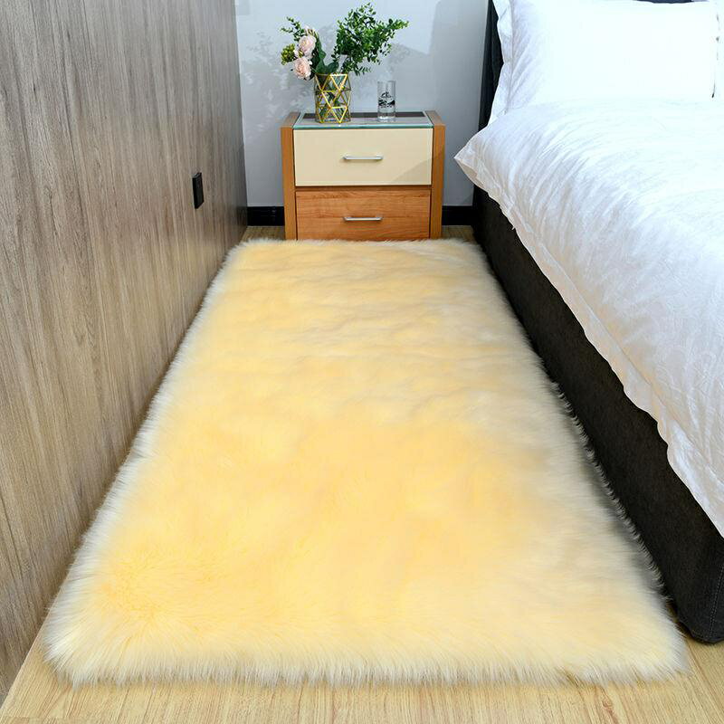 長毛絨地毯臥室客廳床邊毯榻榻米地墊飄窗墊仿羊毛陽臺毯墊訂製