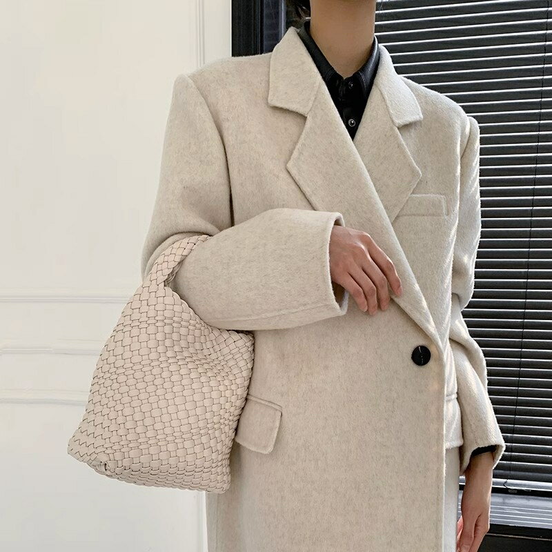 【巴黎精品】羊毛大衣毛呢外套-純色氣質一粒扣中長款雙面呢女外套3色a1cu59