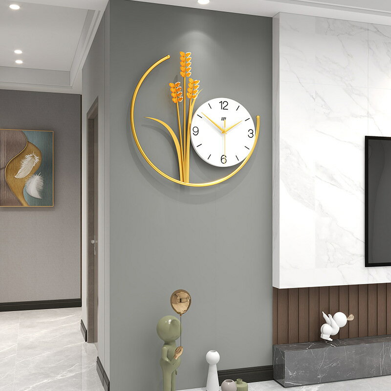 網紅鐘表客廳簡約餐廳裝飾時鐘掛墻家用時尚輕奢創意掛鐘爆款