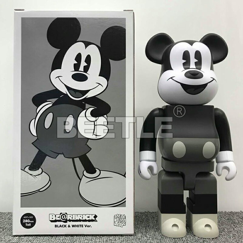 現貨 BEETLE BE@RBRICK X DISNEY MICKEY MOUSE 迪士尼 黑白 米奇 庫柏力克熊 400%