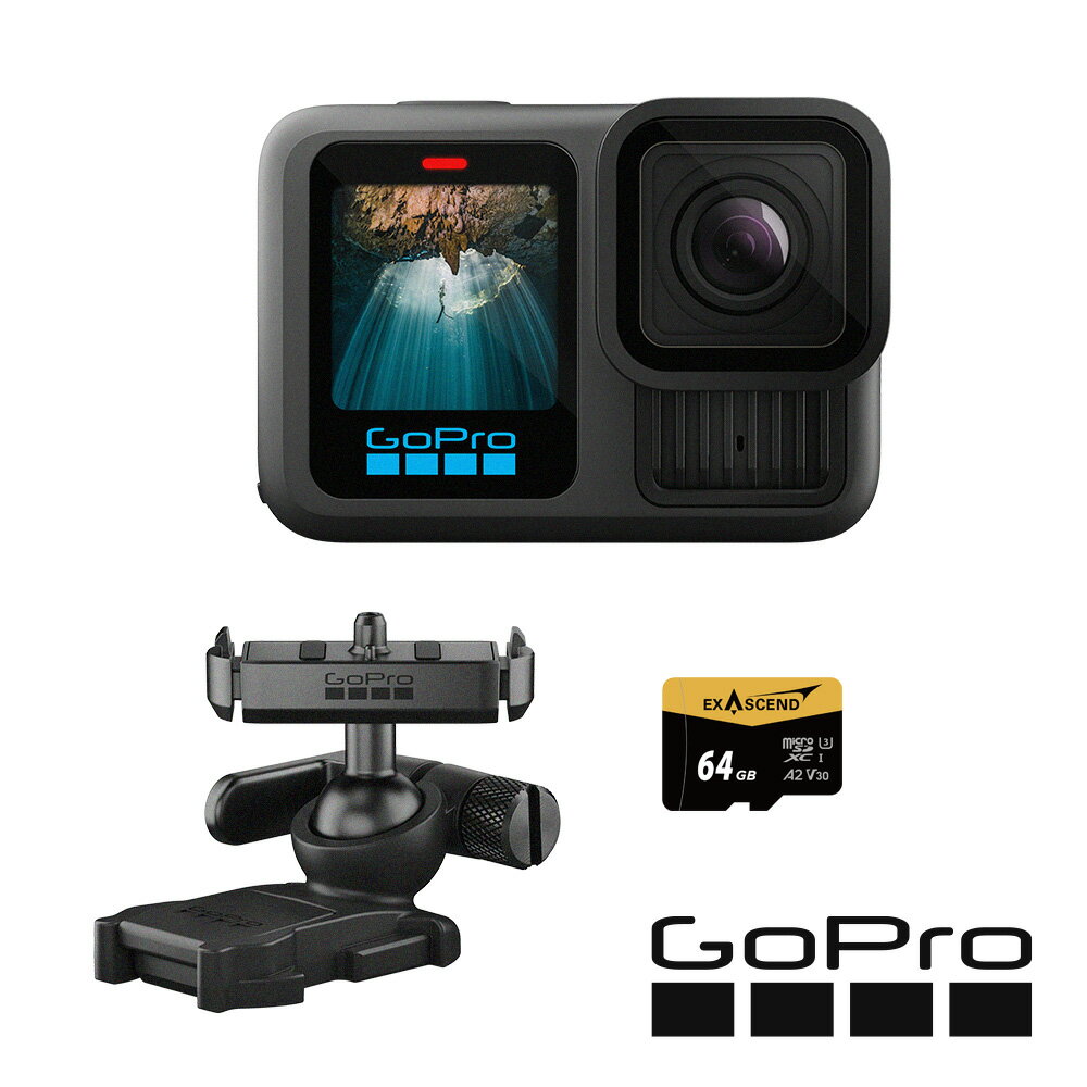 【GoPro】HERO13 Black 磁吸助拍套組 (HERO13單機+磁吸式扣鎖球型連接固定座+64G記憶卡) 正成公司貨 【GoPro】HERO13 Black 磁吸助拍套組 (HERO13單機+磁吸式扣鎖球型連接固定座+64G記憶卡) 正成公司貨-CSEmart 正成購物-3C特惠商品