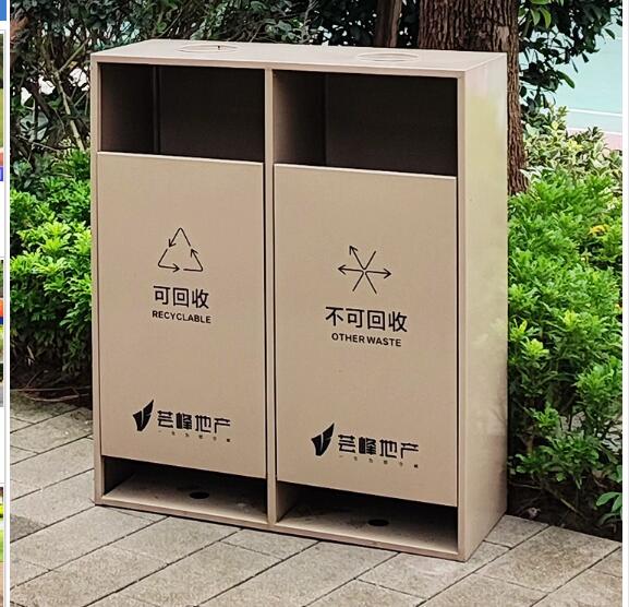 戶外不鏽鋼垃圾桶環衛分類果皮箱物業景區商用大號金屬室外垃圾箱
