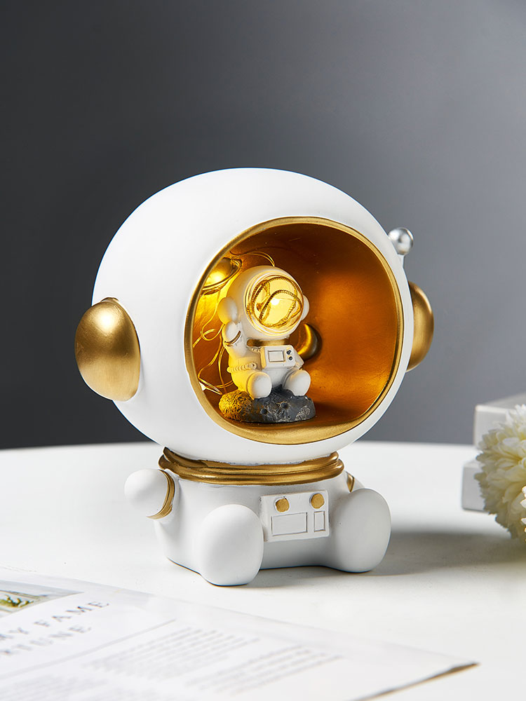 可愛宇航員小夜燈擺件北歐現代創意裝飾兒童房桌面太空人家居飾品