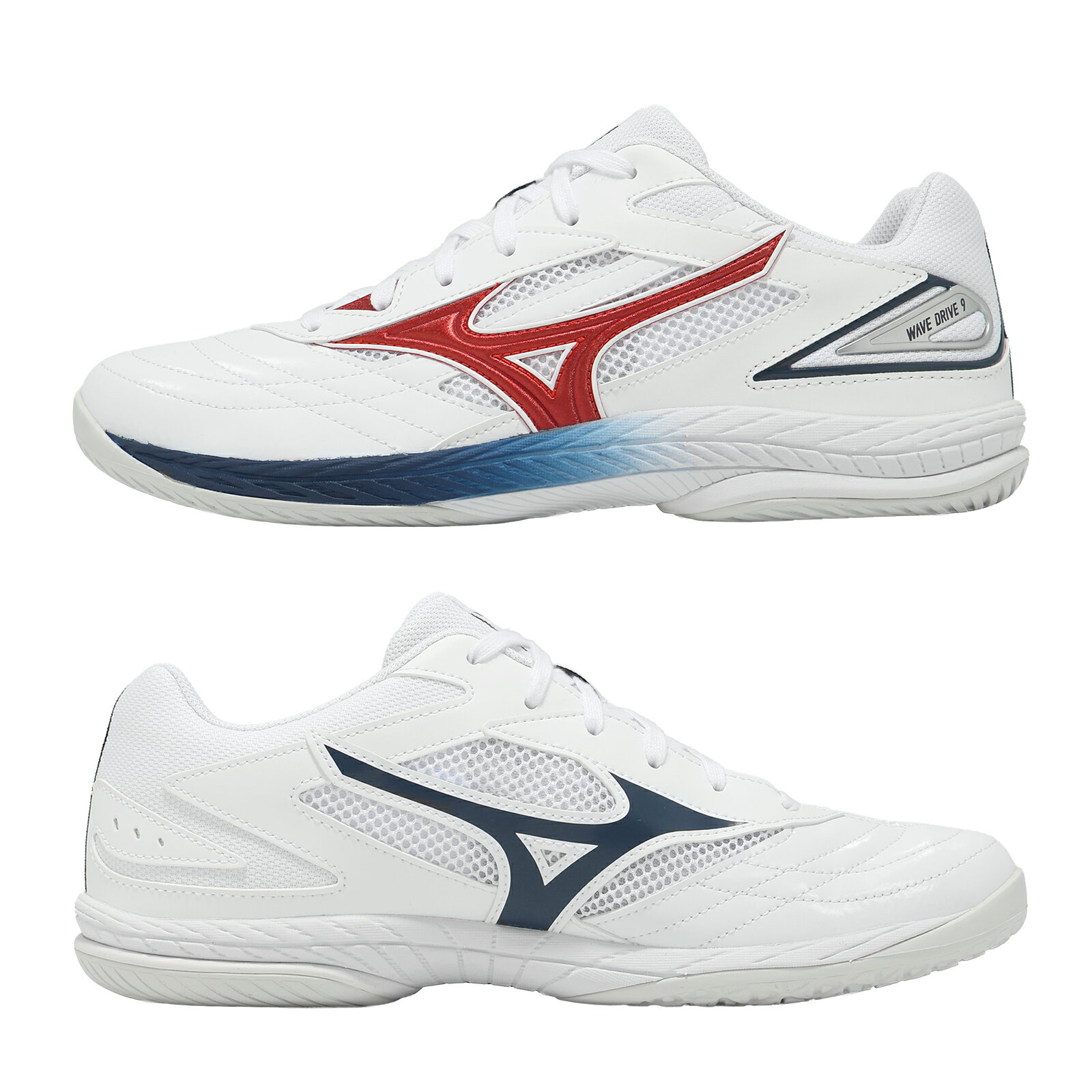 Mizuno 美津濃 桌球鞋 Wave Drive 9 男鞋 女鞋 白 支撐 抓地 室內運動 81GA2205-71