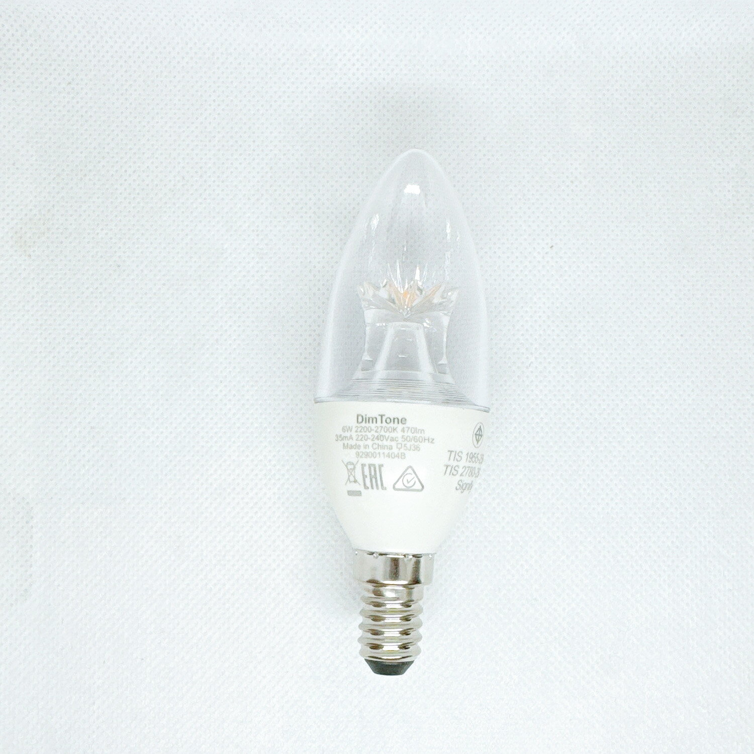 PHILIPS飛利浦 LED 6W E14 2200K-2700K 220V 調光型 BA35 清光 蠟燭燈泡 水晶燈用 2