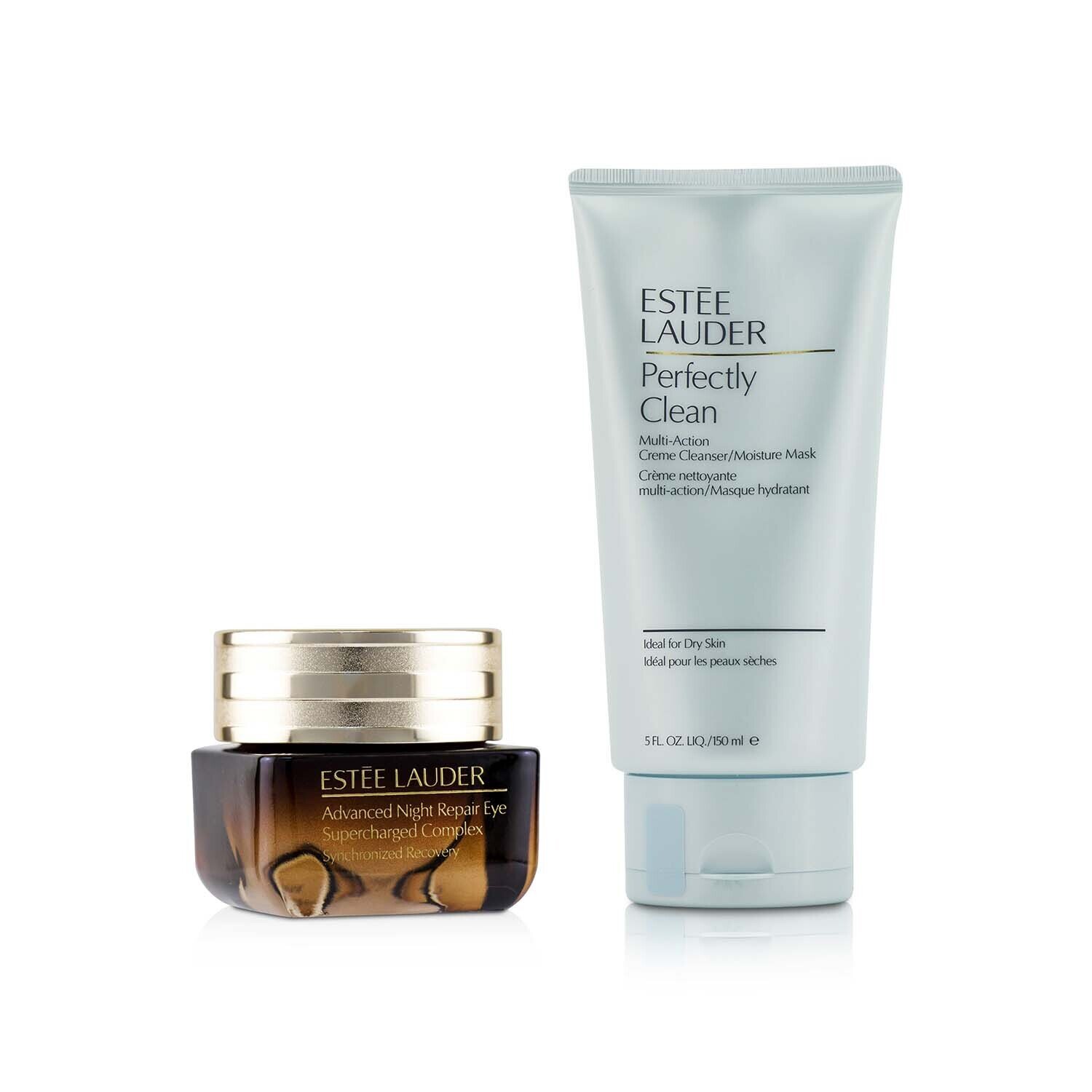 雅詩蘭黛 Estee Lauder - 特潤眼部超能量修護霜 超能小棕眼 15ml + 細緻煥採雙效淨化潔面乳 150ml
