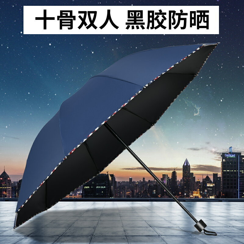 經典商務傘折疊雨傘大號雙人晴雨傘兩用防曬太陽傘男女禮品廣告傘