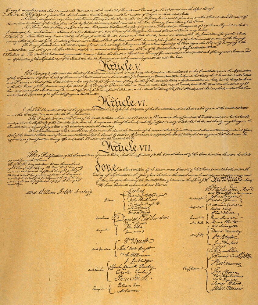 Posterazzi The Constitution 1787 Npage Four Of The Constitution Of The United States Of America
