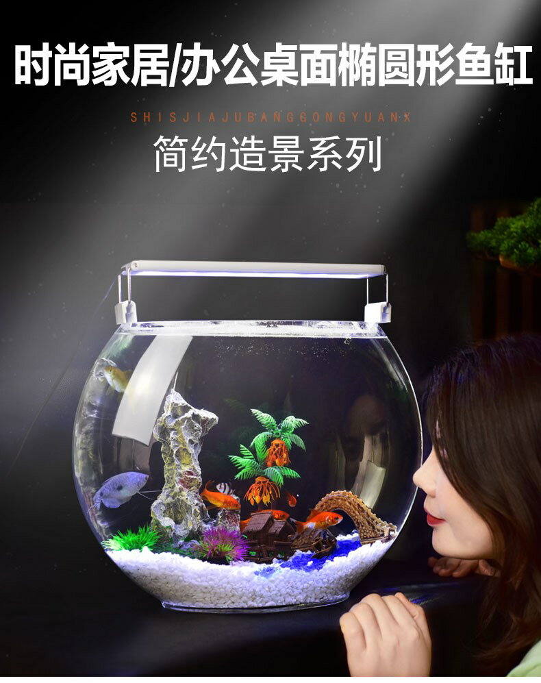 養金魚用的用品魚缸小型桌面創意小精致迷你觀賞魚淡水好養金魚缸 協貿國際日用品生活5館 樂天市場rakuten