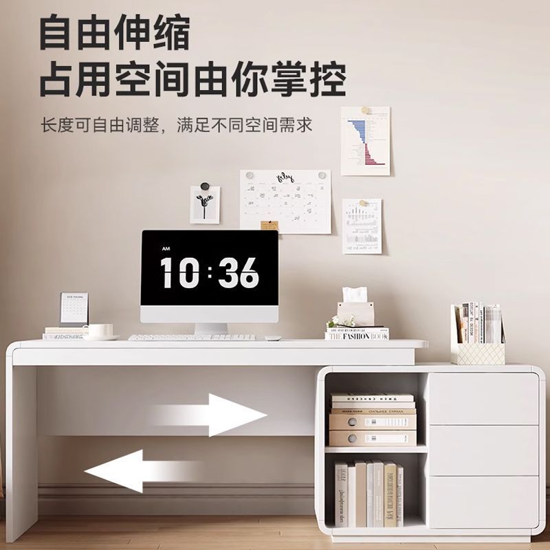 【免運/可開票】 實木桌 會議桌 泡茶桌 辦公桌 洽談桌 電腦桌 電腦桌轉角臥室家用學生實木臺式現代書桌簡約一體辦公桌奶油桌子