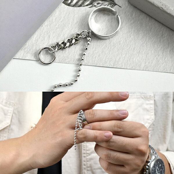 戒指 雙鍊圓圈可微調戒指【NC284】