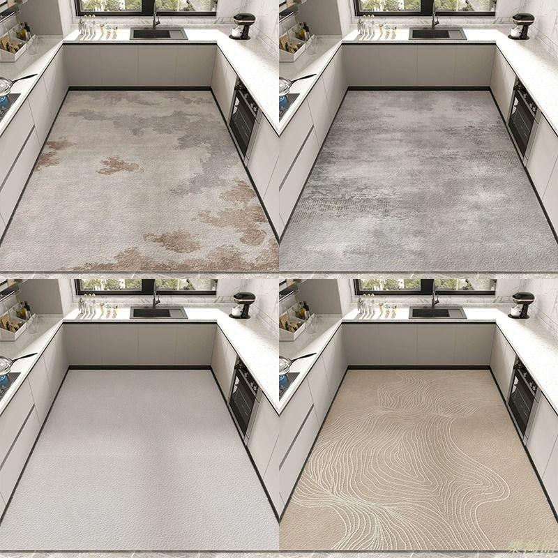 地毯 地墊廚房地墊防滑防油可擦皮革pvc厚墊子免洗家用防水墊門口耐臟腳墊