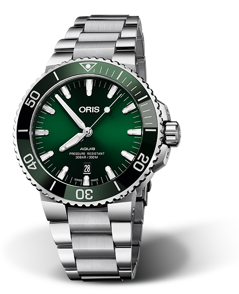 現貨 ORIS 豪利時 Aquis 時間之海 潛水機械錶 綠水鬼 銀 0173377304157-0782405PEB 43.5mm