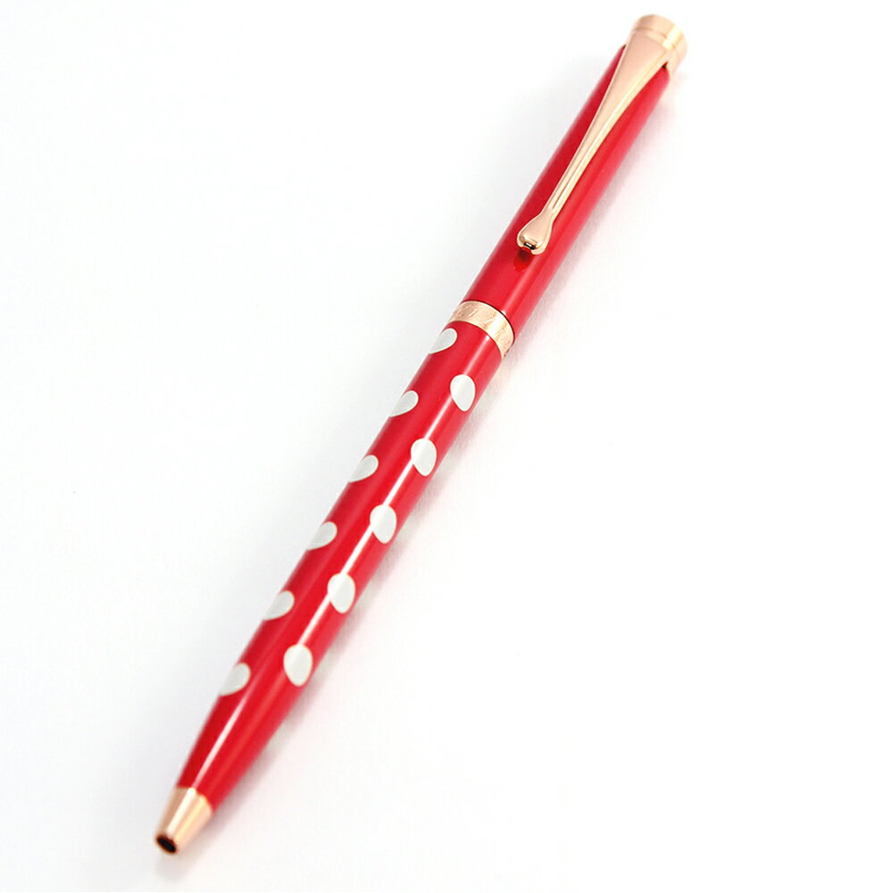 MITIQUE美締克 Oriental 東方美系列 蜜桃紅小圓點玫瑰金夾原子筆 (BLZMB506015)