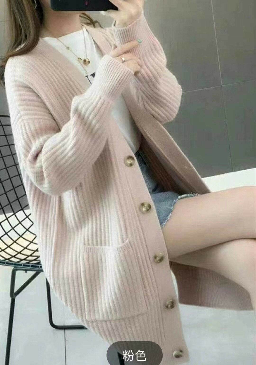 外套 女裝 休閒外套 時尚外套 保暖外套  網紅休閒毛衣開衫外套女春秋裝2025年新款中長款針織開衫洋氣秋冬 7