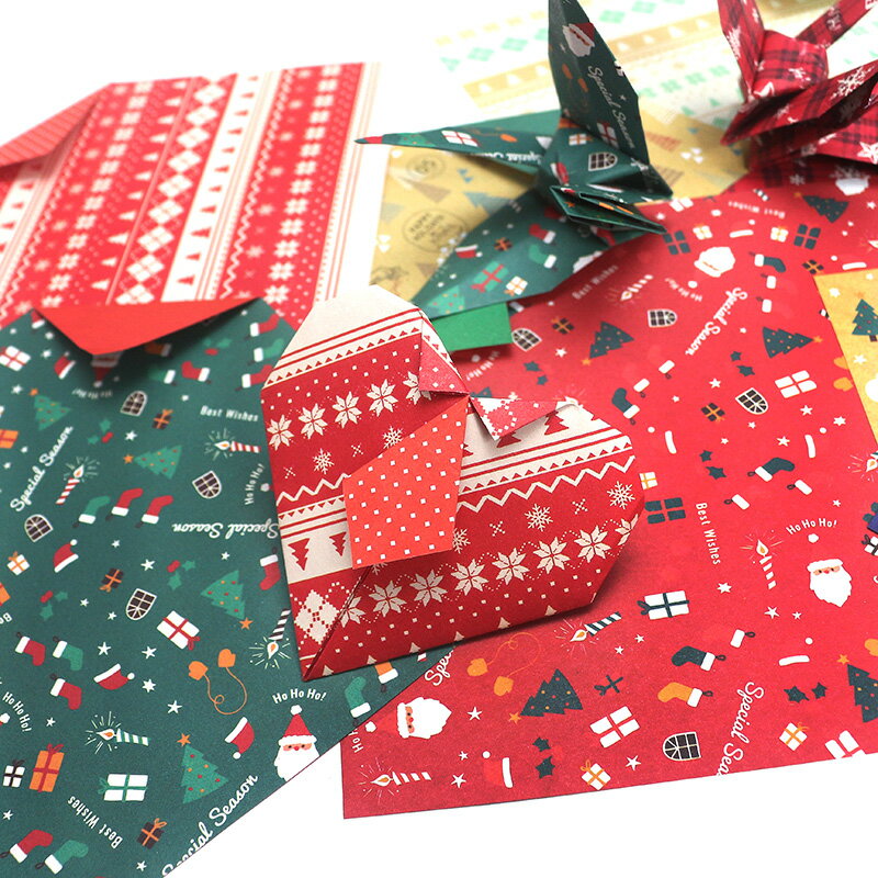 日式雙面彩色正方形兒童折紙圣誕手工紙紙圖案DIY/手工折紙千紙鶴