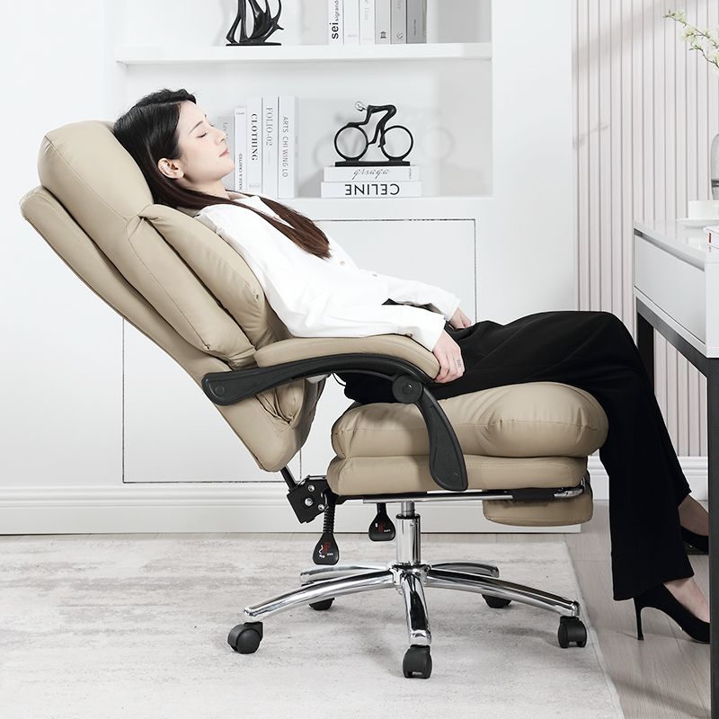 真皮老闆椅 電腦椅真皮頭層牛皮家用辦公椅可躺老闆椅舒適久坐午睡旋轉