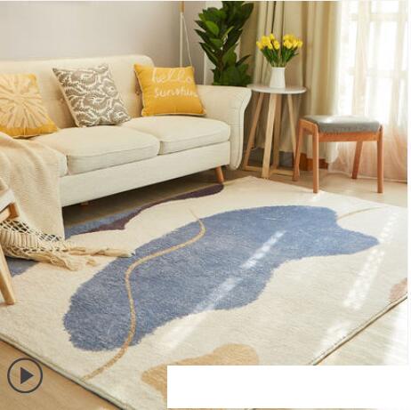 客廳ins地毯臥室兒童北歐短毛小床邊毯冬簡約茶幾毯家用沙發地墊 卡布奇諾