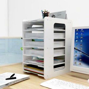 文件架多層資料辦公用品收納分類辦公桌面收納盒置物收納盒分層
