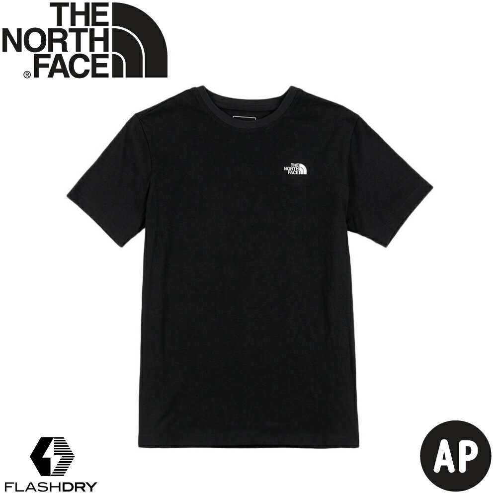 【The North Face 女 快乾短袖T恤 AP《黑》】7QUK/短袖上衣/圓領T恤/休閒短袖/運動短T/排汗衣
