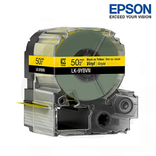 EPSON LK-9YBVN 黃底黑字 標籤帶 耐久型 (寬度50mm) 標籤貼紙 S659404