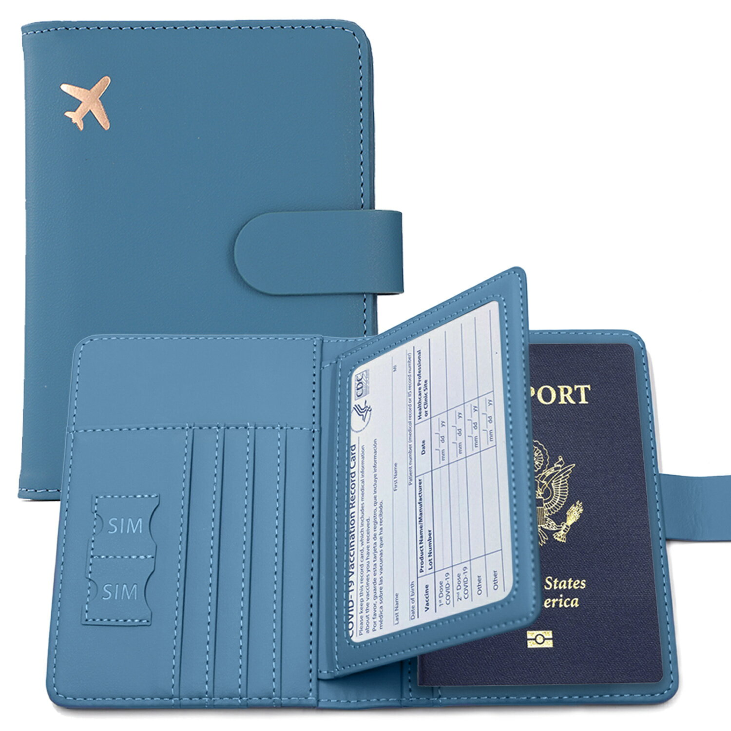 護照夾 一體護照夾多功能護照套卡包 多層卡包 證件包 便攜式飛機票保護套夾 證件包