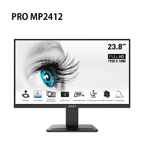 【最高折200+跨店點數22%回饋】MSI 微星 PRO MP2412 24型/FHD/VA 平面美型螢幕