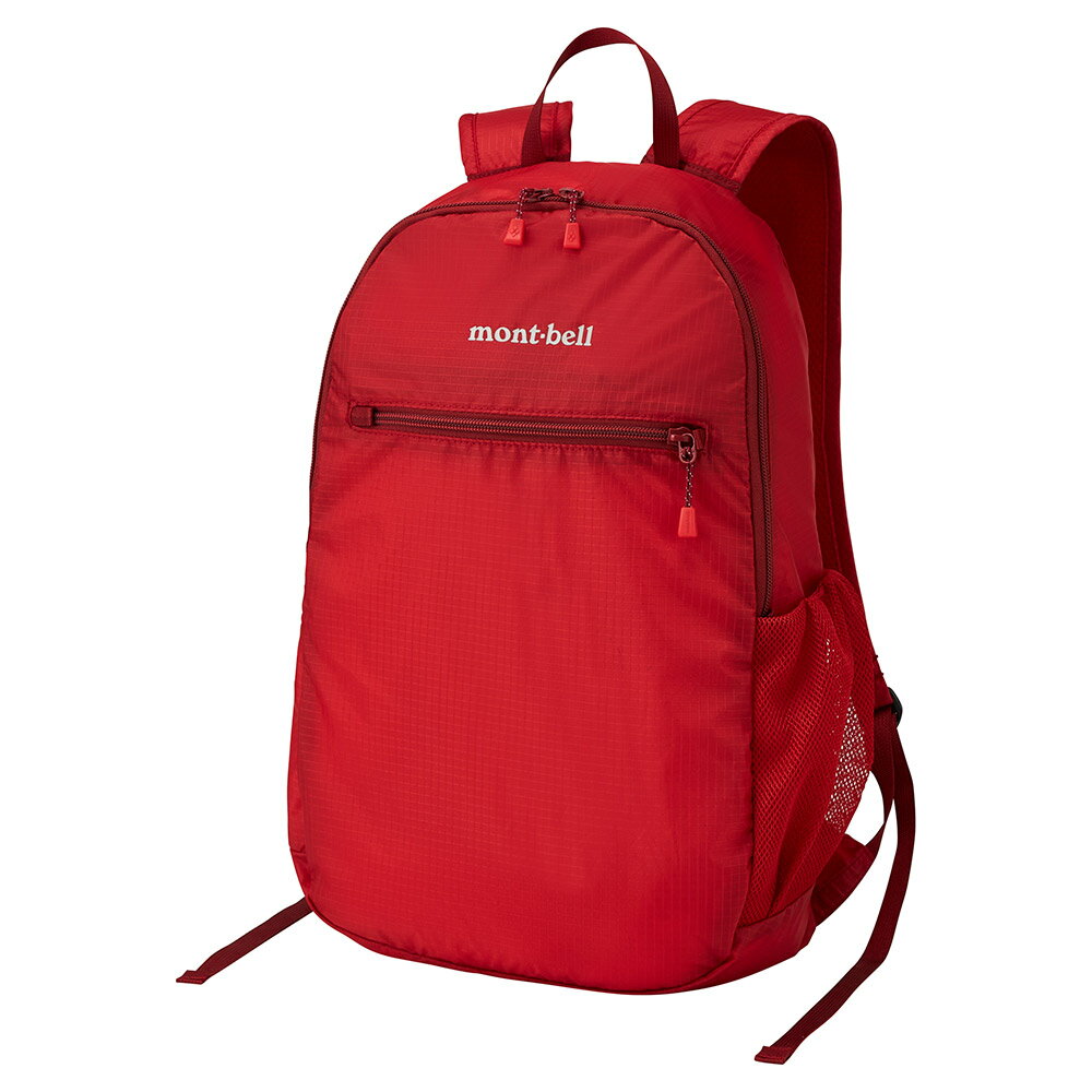 【【蘋果戶外】】mont-bell 1123977 RD 紅 Pocketable Light Pack【13L】輕巧雙肩背包 收納旅行包極輕量 收納超小 都市旅遊 自助旅行 背包客