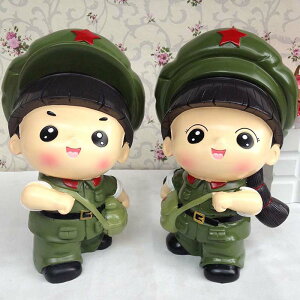 國慶節革命愛情大號紅軍情侶娃娃存錢罐生日禮物品送女男朋友擺件