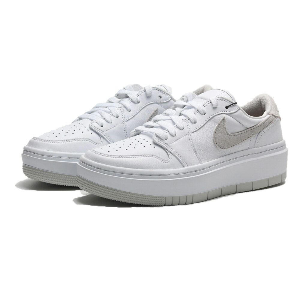 滿額最高折300】NIKE 休閒鞋AIR JORDAN 1 LOW ELEVATE 白灰勾厚底AJ1