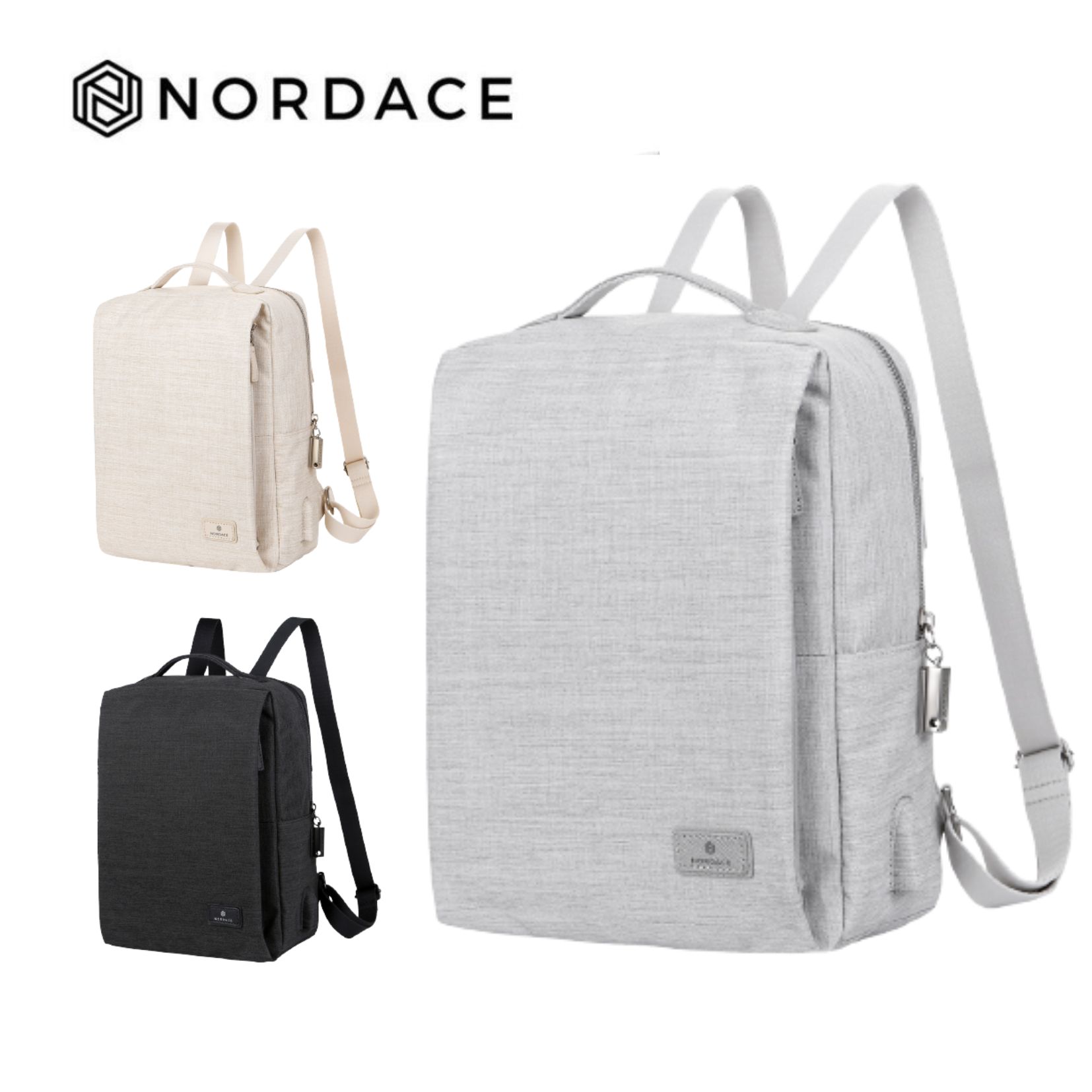 Nordace Siena II 迷你背包 充電雙肩包 電腦包 旅行包 後背包 輕便-3色可選 灰色