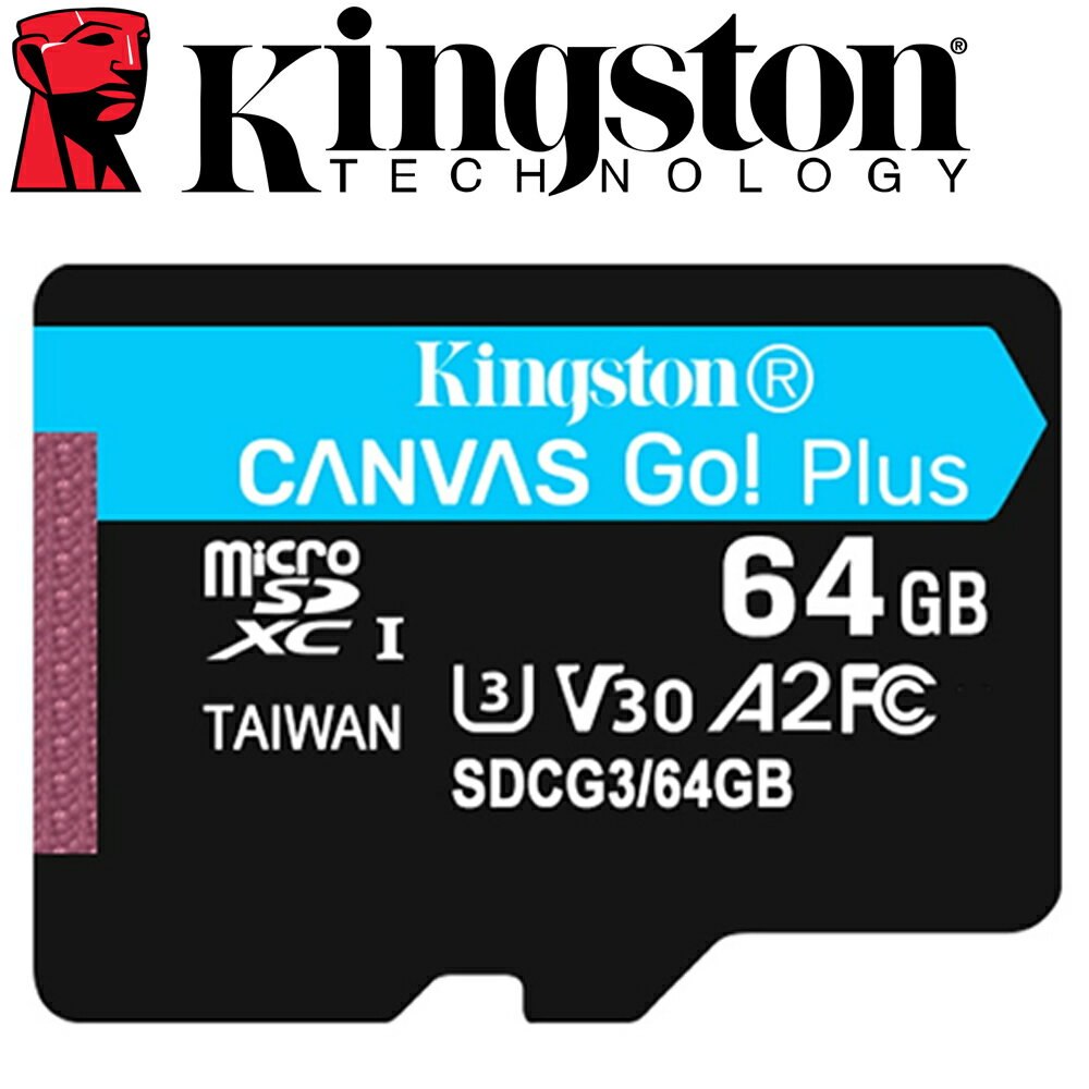 Kingston 金士頓 64GB microSDXC TF UHS-I U3 V30 A2 記憶卡 SDCG3/64GB