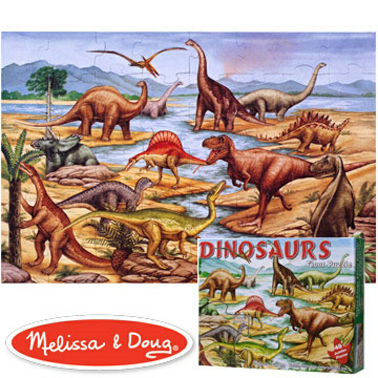 美國瑪莉莎 Melissa & Doug 大型地板拼圖恐龍48 片