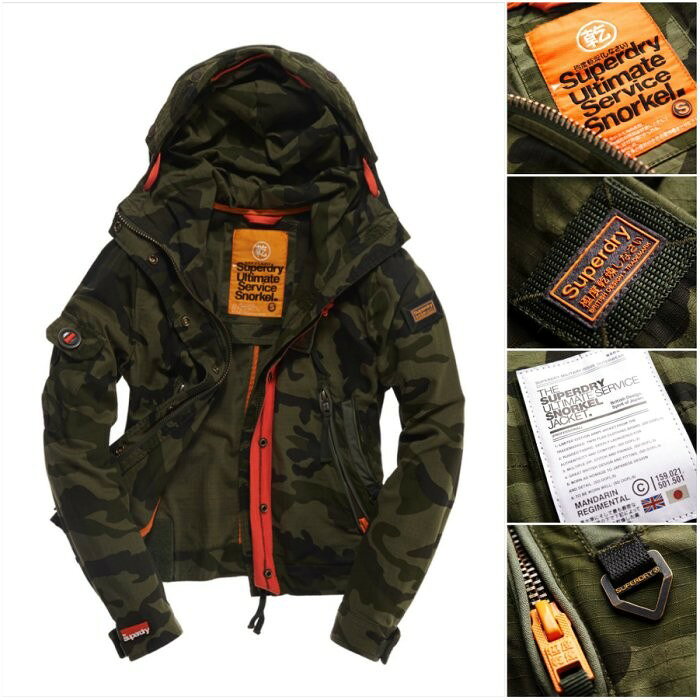 跩狗嚴選 極度乾燥 Superdry Service Snorkel 連帽 女款 純棉重磅格子布 軍裝 外套 風衣 迷彩