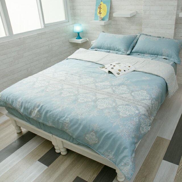 天絲床組  青色波斯王子 100%天絲(40支)棉床本舖 床包/寢具/兩用被
