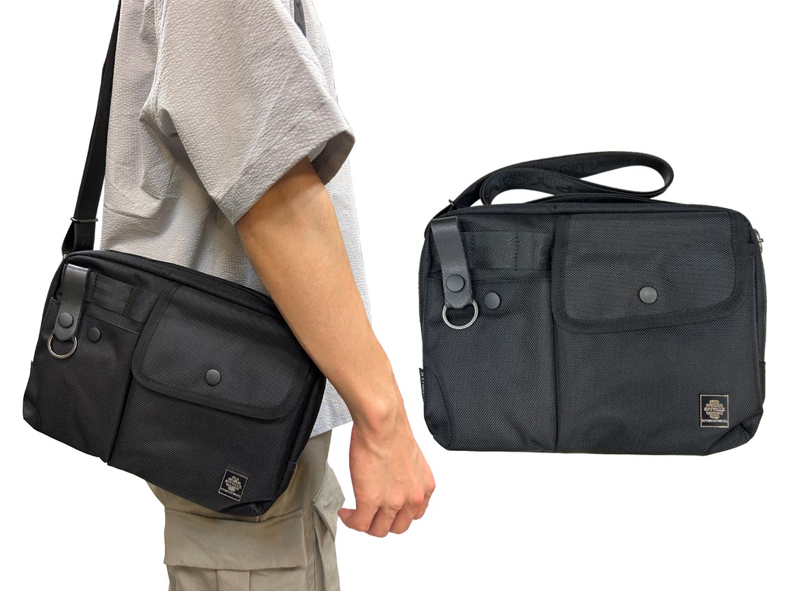 ~雪黛屋~SPYWALK 肩背包防水尼龍中容量主袋+外袋共五層SW9951(中)